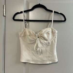 Edikted Cream Corset with Lace Detail